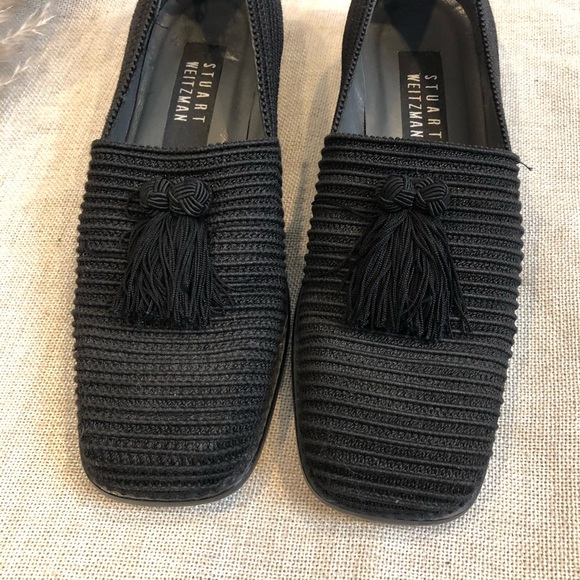 Stuart Weitzman / Black Ribbed Tassel Loafer / 6.5 - Picture 6 of 8